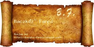 Baczkó Fanni névjegykártya
